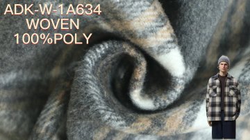 High Grade 100 Polyester Colorful New Design Checks Pink black  Tweed Wool Fabric For Women Coat1