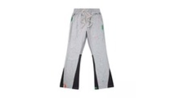 Custom Plus Size Men's Flared Jogging Pants Patchwork Graffiti Cotton Elastic Waist  Paint Sports1