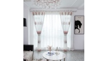 Fancy floral design embroidered sheer curtain 100%polyester sheer fabric ready made luxury curtain1