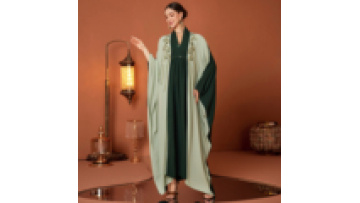 2025 Eid Kaften Muslim Women Bat Sleeve Abaya Arab Embroidered Bead Robe Islamic Clothing Fashion Elegant Dress Caften1