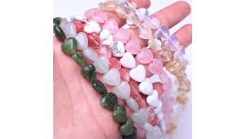 Loose Love Heart Gemstone Beads SZ0032