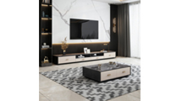 Italian style rock board coffee table TV cabinet combination marble modern minimalist side cabinet floor cabinet small apartment1
