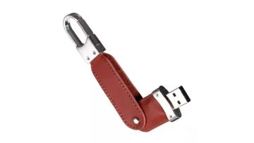 Customizable Key ring rotatable leather USB Memory Stick