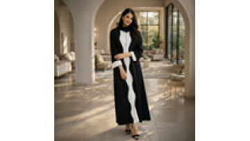 Dubai Women's Solid Color Long Sleeve AbayaAnkle-Length Modest Dress for Evening Parties & Daily WearTraditional Muslim Clothing1