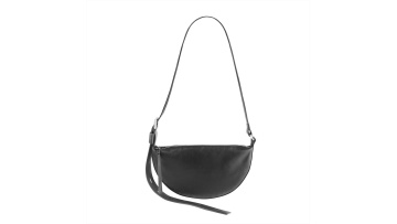 Genuine Leather Half-Moon Crossbody Bag