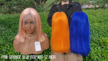 Cheap price human hair short 613 bob wigs human hair lace front blonde wig dyed green blue red pink gray orange purple color wig1