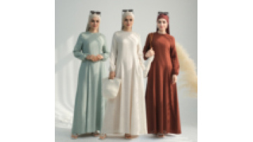2025 Wholesale Summer Spring Daily Wear Islamic Clothing Modest Dresses Dubai Elegant Linen Cotton Robe Muslim Women Dress Abaya1