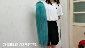 Wholesale Blue Weave and Wigs 100 Human Hair Transparent HD Lace Frontal Wigs Human Hair Lace Front Brazilian Colored Hair Wig1