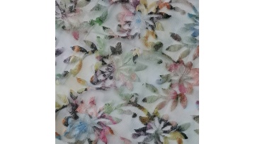 Unique design and latest style fashion polyester mesh flat embroidery printed fabric1