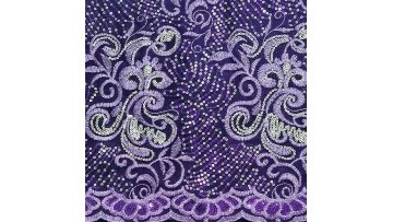 Purple color africa embroidery lace nigerian french lace with sequins1