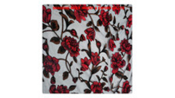 Red flower burnout silk velvet fabric and devore burn-out velvet fabric printed velvet fabric for dresses1