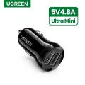 Ugreen Mini USB Car Charger For Mobile Phone Tablet GPS 4.8A Fast Charger Car-Charger Dual USB Car Phone Charger Adapter in Car