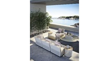 Free sample furniture High density sponge Metal  Aluminum alloy  Waterproof  modern Hotel Patio Garden  Outdoor sofa1