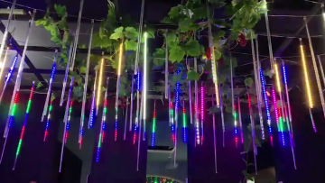 Led Meteor shower Strip Lights Threaded Tube Meteor Shower Rain Outdoor Landscape Decorative RGB holiday Party Tree Lights1