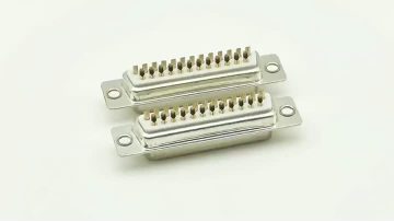 D-Sub Connector:Female Solder Type Termination Full Gold Plating White  RoHS Compliant 25P