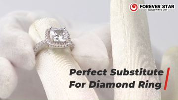 wholesale 8*8mm 2ct D color VVS EX cushion cut white moissanite diamond 14k white gold engagement ring for women1