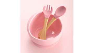 LD-BSP 100% food grade silicone baby feeding soup bowl and spoon fork set1