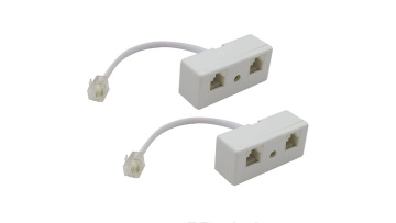 splitter 1 male to 2 female RJ11 6P4C telephone converter cable adaptor for wall landline1