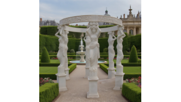 Stunning Marble Gazebo Featuring Mythological Artistry and Timeless Elegance