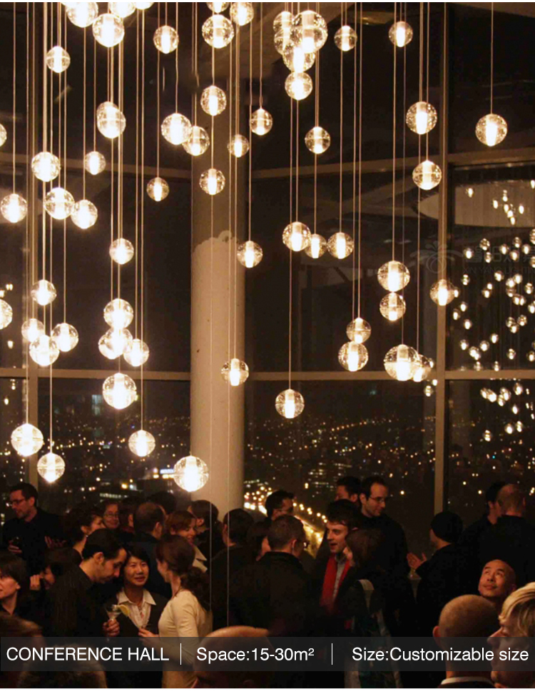 One-stop Design Crystal Customizable Bubble Style Luxury Hanging Pendant Light