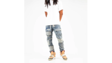 Paint Splatters Custom Mens Carpenter Cargo Man Jean Stretch Skinny Ripped Cargo Jeans For Men1