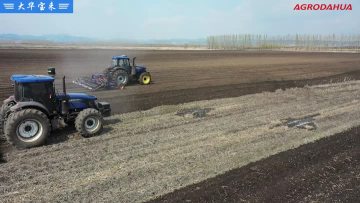 rotary tiller that cultivates among vast farms