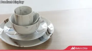 Pad Printing Eco-Friendly Healthy Minimalist Floral-Patterned with Emboss Porcelainware Stoneware Crockery Ceramic Tableware Luxury High Quality Dinner Set1