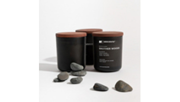 Eco-Friendly Bamboo Lid Nordic Decorative Candle Jar Custom Color Black White Brown Frosted Empty Glass Candle Jars1