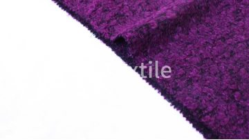 New Arrival High Quality Purple Wool Polyester Woven Tweed Fabric