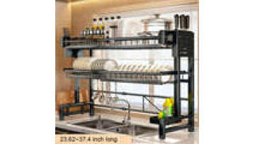 60-90CM Expandable 3-Tier Dish Drying Rack Holder Large Kitchen Over Sink Storage Rack Stand Alone Dish Drain Rack1