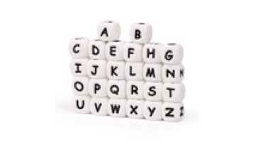 Wholesale Baby Food Grade Silicone Teether Letter, Silicone Alphabet Teether1