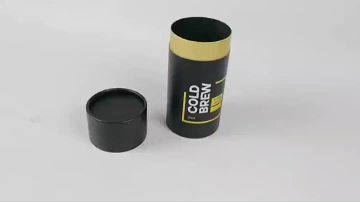 custom gold logo tube circle paper box black