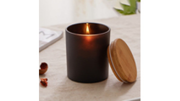 Private Label Round Black Empty Glass Candle Container Jar With Black Silver Lid1