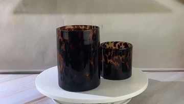 Handmade leopard Glass vase/candle holder
