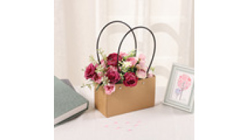 Wholesale Kraft Paper Carrier Bag Flower Bag Mini Succulent Paper Flower Packaging Tote Bag1