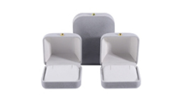 Hanhong custom flocked jewelry packaging box bracelet bracelet earrings packaging box gray velvet necklace ring jewelry box1