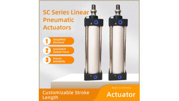 SC Aluminum Linear Actuator Real-View: Industrial Pneumatic Cylinder Operation
