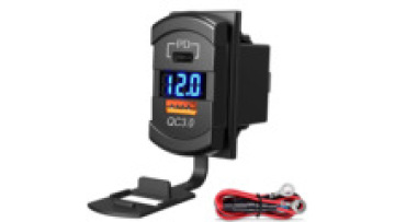 Rocker Switch USB Type-C Charger with Voltmeter, Universal 12V/24V Dual USB Charging Port for RVs, Cars, Marine, ATVs1