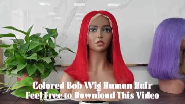 Transparent lace wig 100 virgin hair pre pluck front lace wig short straight colored bob frontal wigs for black women human hair1