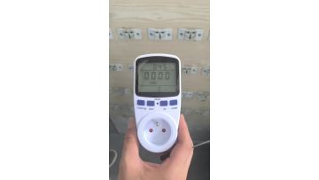 Practical operation FR Plug Back white light Energy Consumption Meter Rechargeable Electricity Monitor Display 7 Modes With Overload Protection Cost Blue Socket
