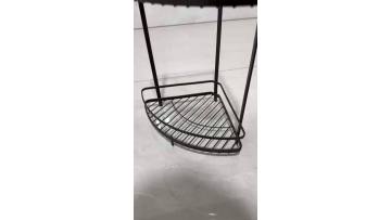 Bathroom - Two-layer triangular storage rack (black spray paint)