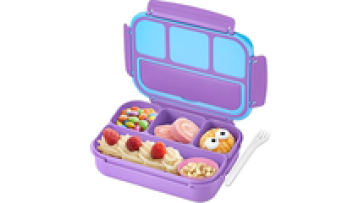 Custom 4 Compartments Portable Adult & Kids Lunch Box Leakproof School Bento Container Microwave Safe PP Material Kitchen Party1