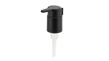 24/410 Matte Black Lotion Pump with Long Twist-Lock Nozzle & Travel Clip