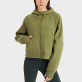 Anti-wrinkle Fleece Fitness Tops Jacket With Thumb Hole