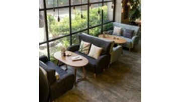 High quality new fashion commercial wooden modern furniture cafe metal and wood restaurant dining kitchen table1