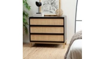 2024 new fashion nordic style  modern designs natural  sideboard display storage  living room  rattan wood kitchen cabinet1