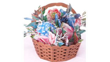 3D Flower Basket Pop Up Card
