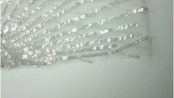 2020 New White French Mesh Radioactive Sequined Mesh  Ladies Skirt Lace Fabric1