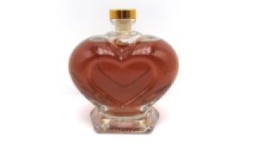 Wholesale 360ml Empty Clear Heart-shaped Glass Bottle Container with Cork Stopper1