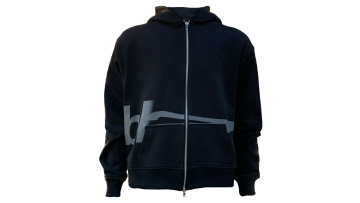 black zip oversized hoodie